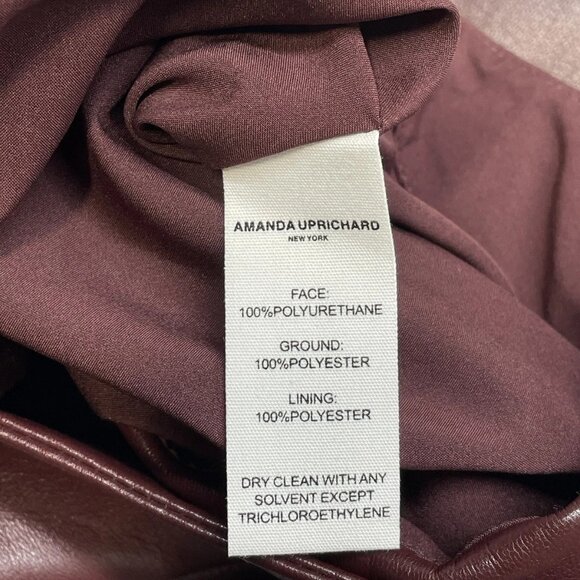 NEW AMANDA UPRICHARD Women's Mila Faux Leather Skort Russet Size L – Chic & Edgy - Picture 3 of 6